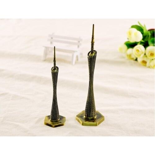 1PC 18cm 22.5cm Metal Crafts Bronze Tower Model Figurine Vintage Electroplate Statue Travel Souvenirs Home Decor JL 025