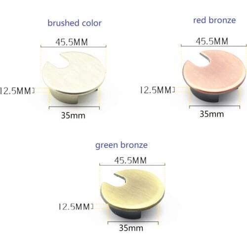 10pcs/Pack Zinc Alloy Round Table Wire Hole Covers Outlet Port Computer PC Desk Cable Grommet Line Holder 35mm