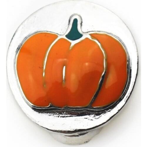 10pcs/lot Enamel Pumpkin Snap Buttons for 18mm Lock Snaps Bracelet&Bangles DIY Snap Pendants Jewelry Charms