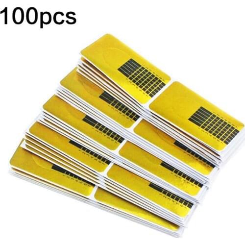 100Pcs Adhesive Acrylic UV Gel Nail Tips Extension Sculpting Guide Form Sticker