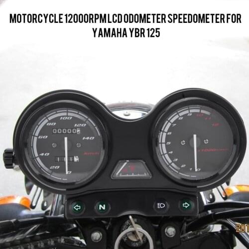 12000RPM LCD Odometer Speedometer Motorcycle Street Bike Speedometer Gauge Meter DC 12V Motorcycle Motorbike For Yamaha YBR 125