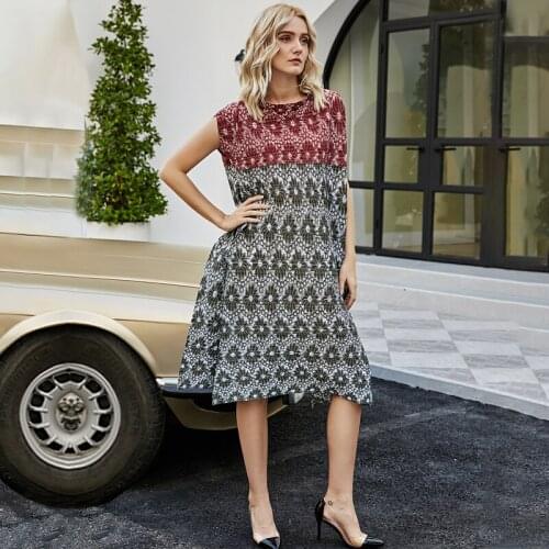 2021 Spring Summer Vintage indie long clothes Turn-down Collar A-line sleeveless dress bohemian plus size Women tshirt dress