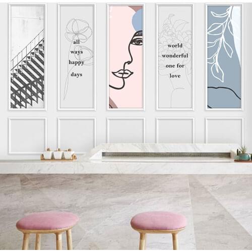 3D European gypsum line network live studio background wall mural simple simulation decoration living room bedroom wallpaper