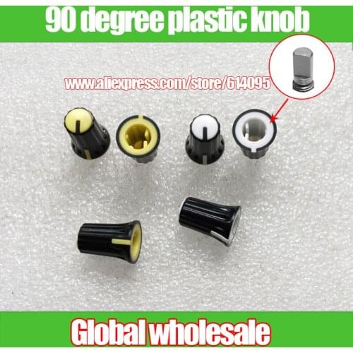 6pcs 90 degree indication rotary potentiometer plastic knob cap / Volume Mixer disc player equalizer half shaft knob 16.5mm*12mm