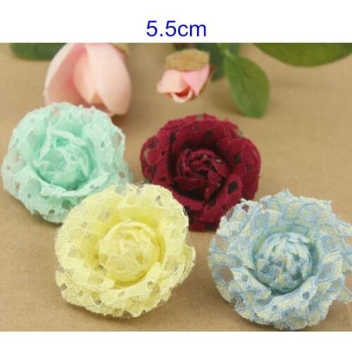 Free Shipping- 5.5cm Multi-layer Fabric Flowers Handmade Beautiful Flowers For Wedding,Hair,Shoes Decoration Artificial Flowers