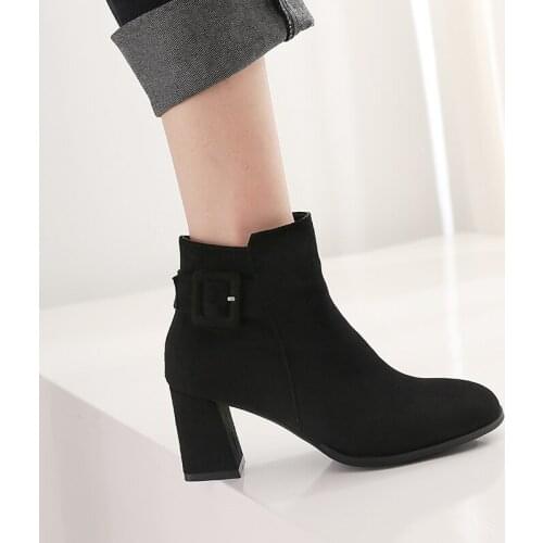 Big Size 9 10 11 12 boots women shoes ankle boots for women ladies boots shoes woman winter Round head side zipper