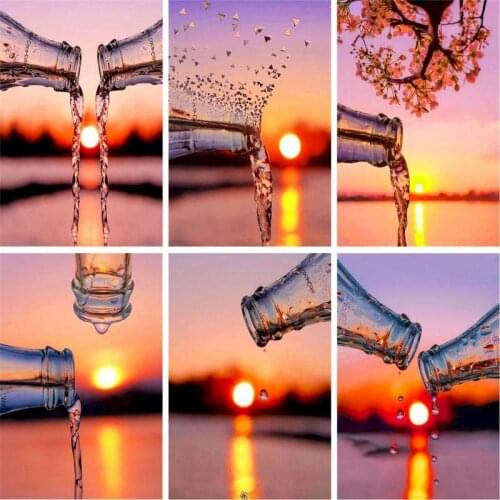 GATYZTORY Water Bottle Scenery Painting By Numbers Kits Framed Diy Oil Paints On Canvas Drawing Art Craft Wall Pictures