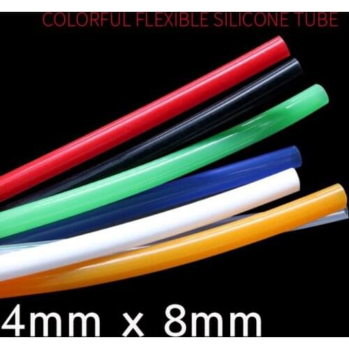 Colorful Flexible Silicone Tube ID 4mm x 8mm OD Food Grade Non-toxic Drink Water Rubber Hose Milk Beer Soft Pipe Connector