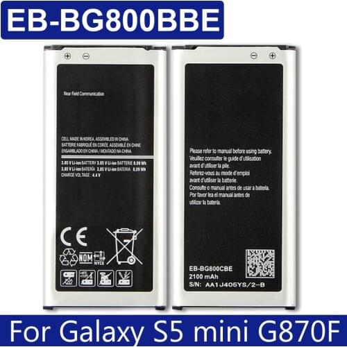 EB-BG800BBE Battery For Samsung Galaxy S5 Mini G800F G800H batteia 2100mAh with Track Code