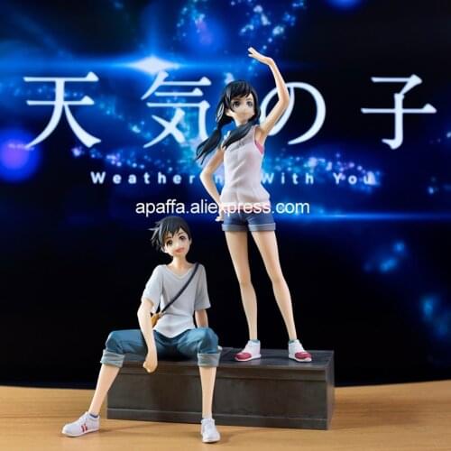 17cm Anime Pop Up Parade Weathering With You Figure Hodaka Morishima Hina Amano Action Figure Toy Passionate Couple Model Doll