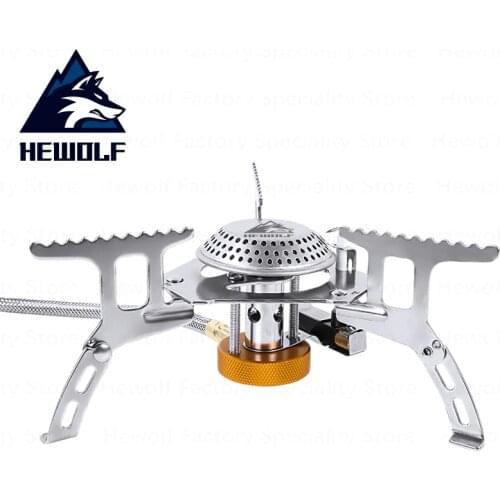 Hewolf Outdoor Camping Stove Folding Gas Stove Portable Furnace Split Stove Camping Cooking Picnic Windproof Electronic Stove