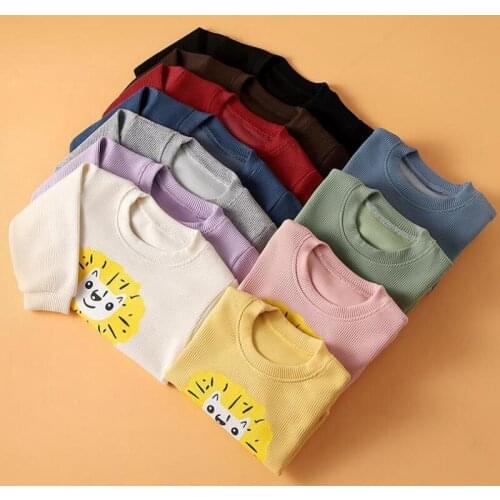 Baby Girl Hoodies Fashion Designer Kids Wear Boys Sweatshirt Autumn Long Sleeve Blouse Cartoon Cute Girls Knitwear Boys Clothes