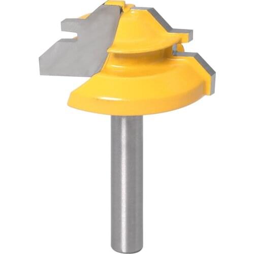 3PCS/Set 6MM 1/4 Shank High Quality Tongue & Groove Joint Assembly Router Bit 45 Degree Lock Miter Route Set Stock Wood Cutting