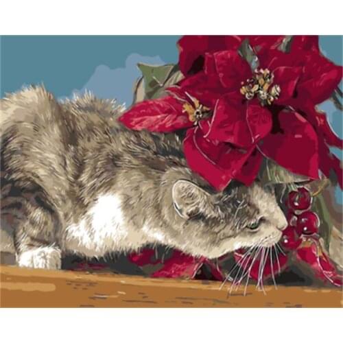 PAINTBOY Framed Pictures Painting By Numbers of Animal Handwork Canvas Oil Painting Home Decor For Living Room