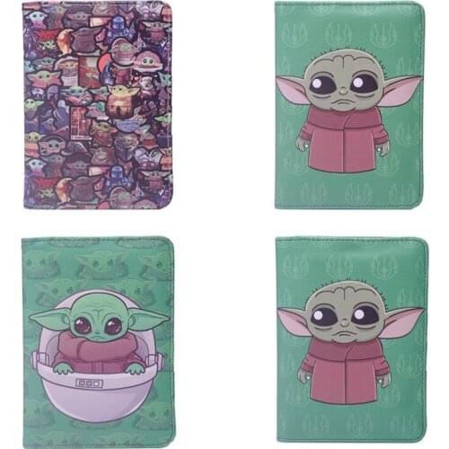 Disney Star Wars Yoda Wallet Passport Book Mandalorian Yoda Baby Male and Female Same Style Storage ID PU Leather Bag