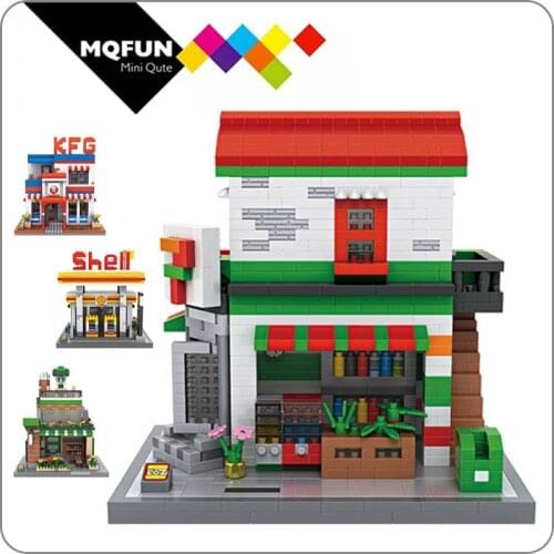 LOZ Diamond Blocks Architecture Mini Street View Restaurants Building Blocks Coffee Store Shop Model DIY Micro Brick Toys Fun