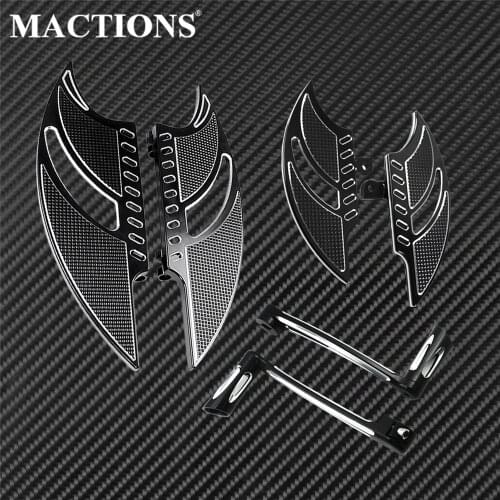 Motorcycle Heel Toe Shift Lever Pegs Front Rear Driver Passenger Floorboard Black Footpeg Pedal Set For Harley Softail CVO