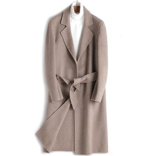 Double-side Woolen Coat Autumn Winter Jacket Men Real Wool Coats Streetwear Windbreaker Long Jackets Abrigo Hombre MY1879