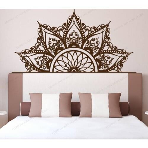 Half Mandala Headboard Wall Decal - Headboard Decal - Bedroom Decal - Mandala Decal - Mandala Sticker - Half for bedroom WU352