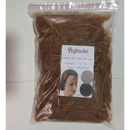 Wholesale 500pcs 20inch hairnet 5mm nylon hair nets invisible disposable hair net five colors mix hair bond