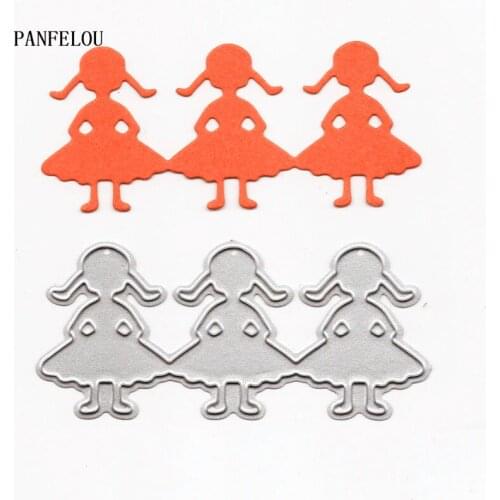 PANFELOU The dancing girl Scrapbooking DIY album cards paper die metal craft stencils punch cuts dies cutting dies