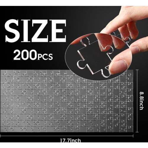 Jigsaw Puzzle 200Pcs Clear Puzzle Acrylic Stress Reliever Practically Challenge 3d Puzzle Jigsaw Puzzles for Adults and Kids