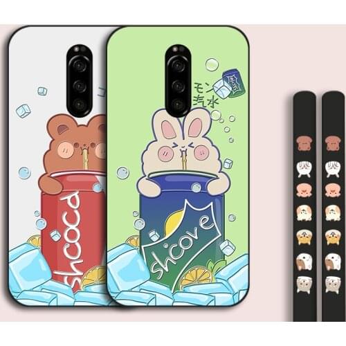 Lovely Coke Bear Case For Sony Xperia 5 2019 XZ4 XZ1 Compact XZ XZ 2 XZ3 Cartoon Silicone TPU Coxer For Xperia 1 10 Plus