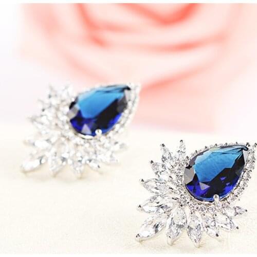 Gorgeous Water Drop DIY Set AAA Zircon 2020 Trend Fashion Copper S925 Silver Needle Korean Version Stud Earrings For Women YMS