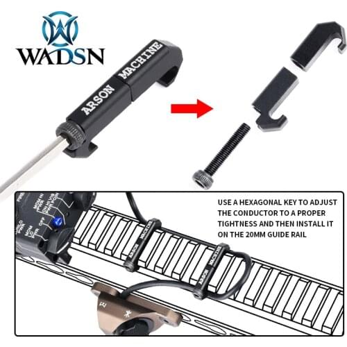 WADSN Picatinny WireGuide System Cable Management Arson Machine CNC Rifle Weapon Light M300 M600 PEQ DBALA2 Switch Cable Clip