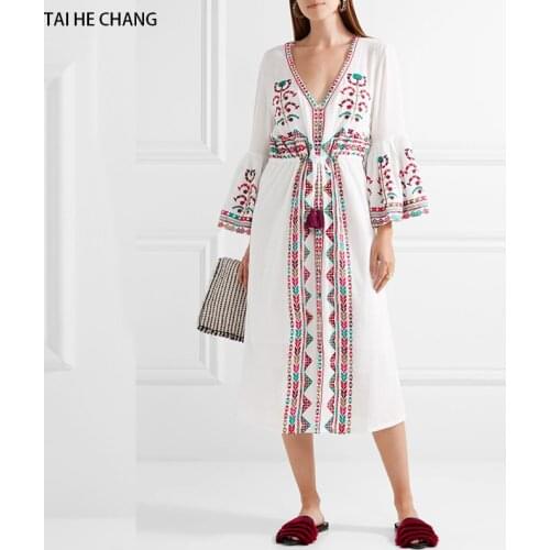 TAI HE CHANG Long Sleeve Summer Dresses