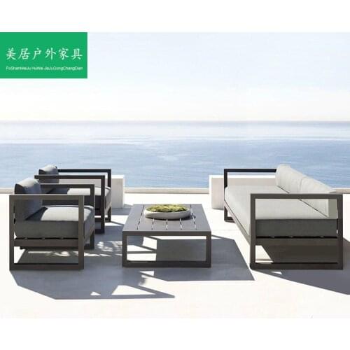 LOFT wind industrial sofa outdoor coffee table courtyard, Nordic balcony aluminum alloy corner combination indoor booth