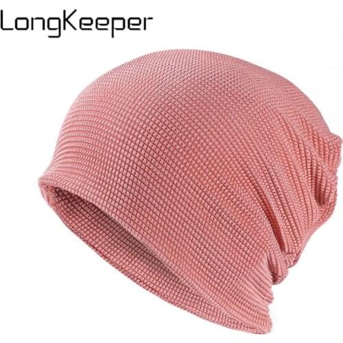 Spring Autumn Beanies Hats Women Beanie Cap Cotton Skullies Solid Casual Multifunctional Skullies Windproof Female Caps Bonnet