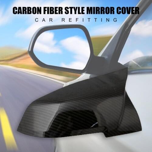1 Pair Carbon Fiber Car Rearview Side Mirror Cover Cap Replacement Auto Accessories 51167292745 for BMW F20 F21 F22 F30 F32 F36