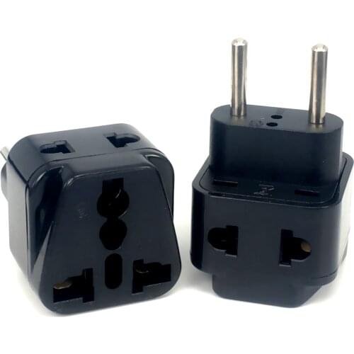 Universal Travel Socket 1 to 2 UK/US/EU/AU Outlet to EU/Brazil/Israel Splitter Plug Adapter Charger