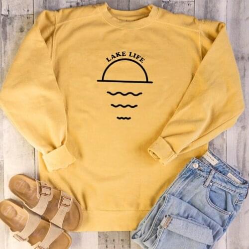 Lake Life Letter Print Sweatshirt Women Harajuku Funny Graphic Pullover Fashion 90s Tumblr Girls Loose Sweatshirts Drop Shipping