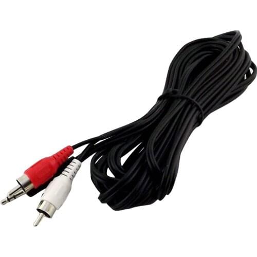 10x 3.5mm Stereo Male Plug to 2RCA Phono Male Audio AV Video Headphone Adapter Connector Cable Cord 1.5m/3m/5m