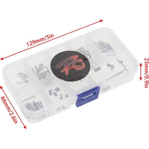 176PCS Stainless Steel Full Car Screws Screw Box Set for Axial SCX24 90081 Model Car Accessories