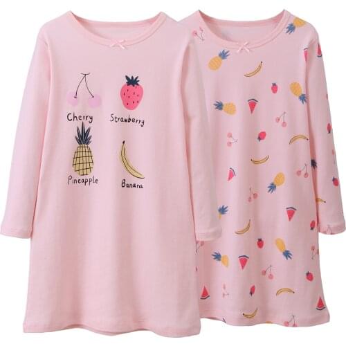 Girls Pajama Dress 2pcs Kids Sweet Nightdress Princess Nightgown Long Sleeves Home Clothes Teen Breathable Casual Sleepshirt 8Y