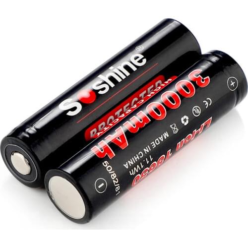 2pcs/lot Soshine 18650 lithium battery 3.7v 3000mAh Li-ion Battery PCB Protected Rechargeable Battery with Battery box
