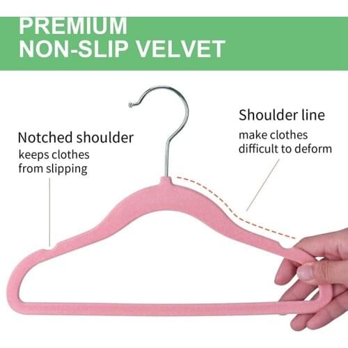 20 Pack Baby Velvet Hangers Non Slip Clothes Hangers,Ultra Thin Space Saving Kids Hangers (Pink)