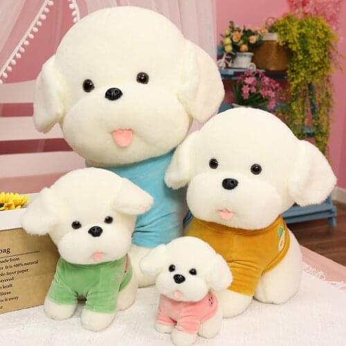 25-45CM Kawaii Arrival Stuffed Sweater Dog Plush Toy Cute Simulation Puppy Pets Fluffy Baby Dolls Birthday Gifts for Children