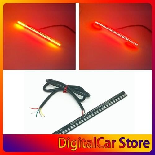33 SMD 0.09WLED Integrated Motorcycle Light Strip License Plate Lamp Tail Brake Light Turn Signal Indicator Lamp Red/Yellow