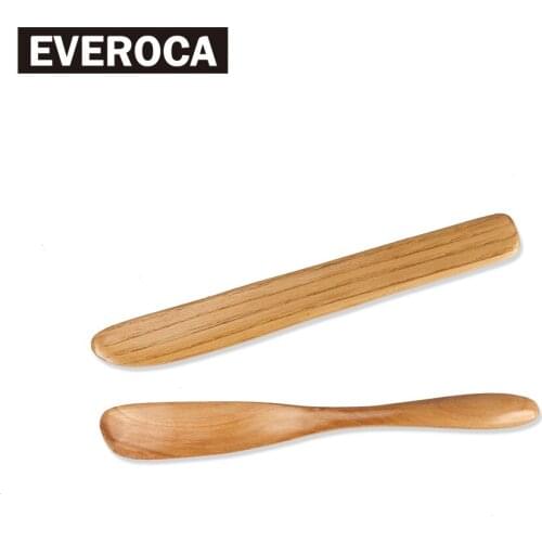 4 Pcs Wooden tableware Butter knife Dough Butter Sauce Mask knife Dip tool
