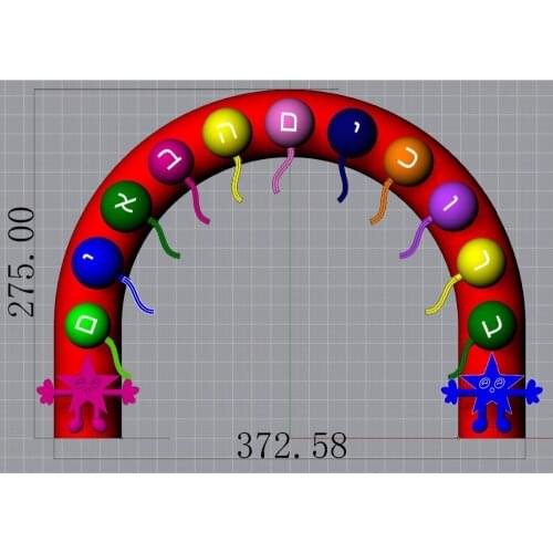 Free design colorful mini inflatable arch with balloons for kids birthday party