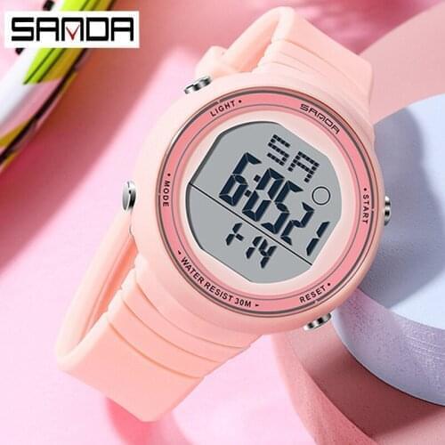 SANDA Fashion LED Watch Women Luxury Famous Womens Digital Sport Watches Men Clock Waterproof Silicone Chronograph reloj mujer