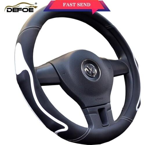 Car steering wheel cover four seasons use Fashion Breathable anti slip steering wheel Micro Fiber Leather material