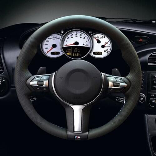 Black Artificial Leather Car Steering Wheel Cover for BMW M3 M4 2014-2016 F33 428i 2015 F30 320d 328i 330i 2016