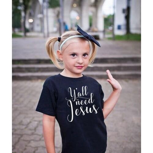 Y'all Need Jesus Children Tshirt Kid Fashion Summer Boys Girls Letters Print Casual Shirt Tops Clothing Kid T Shirt Baby Tees