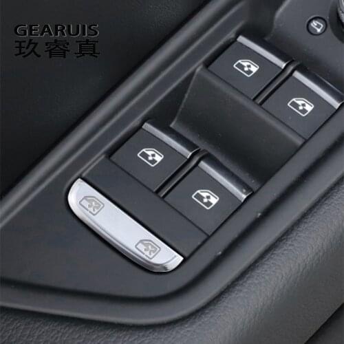 For Audi A4 B9 S4 A5 S5 RS4 Interior Door Window Glass Switch Button Styling Armrest panel safety button Car Cover Stickers Trim