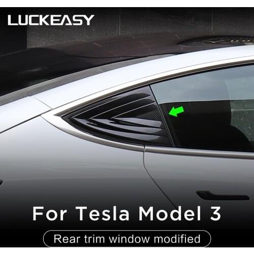 LUCKEASY Car Rear trim window modified patch For Tesla Model 3 Car special modified rear triangle window mirror decorated